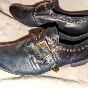 Repost-Steve Madden Leather booties with gold studs
